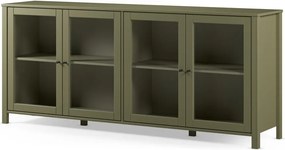Zielona witryna z litego drewna sosnowego 186x80x40 cm Alessandra – Marckeric