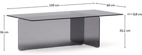 Szary szklany stolik 60x120 cm Zaren – Kave Home