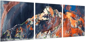 Obraz - Ilustracja domów publicznych (z zegarem) (90x30 cm)