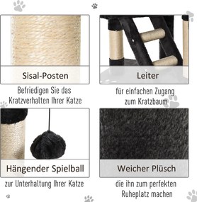 Drapak dla kota drzewko domek szary pawhut