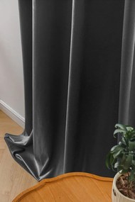 Ciemnoszara zaciemniająca zasłona VELVET 140x250 cm Zawieszanie: Metalowe pierścienie