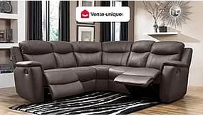 Skórzana kanapa narożna EVASION z funkcją relax - Brązowy