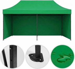 Pawilon ogrodowy 6x3 m zielony FGC9 - namiot eventowy automatyczny, regulowana wysokość