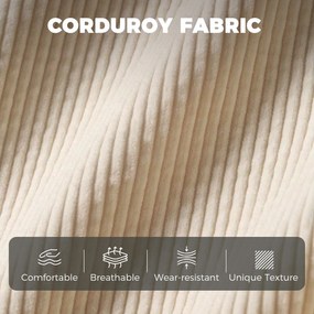 HOMCOM Sofa 2-osobowa z 2 poduszkami dekoracyjnymi, schowek nogi z litego drewna Mała nowoczesna dwuosobowa kanapa sztruks 117 x 63 x 79 cm Beżowy | Aosom PL