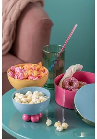 Różowy metalowy pojemnik dekoracyjny ø 16x6 cm Double Funky – PT LIVING