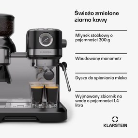 Klarstein Bella Café ekspres do espresso, vintage, młynek, 19 barów