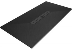 Mexen Toro brodzik prostokątny SMC 170 x 90 cm, czarny, maskownica czarna - 43709017-B