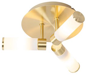 Nowoczesna lampa sufitowa do łazienki mosiądz 3-światła IP44 - Bath