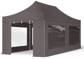 TOOLPORT 3x6 m Namiot Ekspresowy PROFESSIONAL Alu 40 mm, ze ścianami bocznymi, okna panoramiczne , ciemnoszary - (600227)