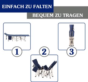 Outsunny Łóżko polowe składane leżanka kempingowa niebieska 190x68x52cm | Aosom PL