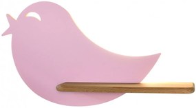 Różowa lampka ścienna dziecięca w kształcie ptaszka - K033 N8-P27