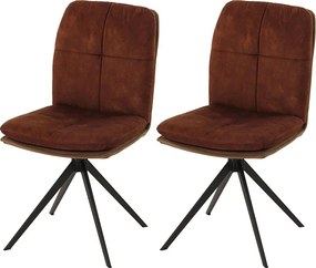 Krzesło do jadalni MCW-M68 (zestaw 2 szt.),  brązowe