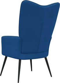 Niebieski pikowany fotel wypoczynkowy - Verria