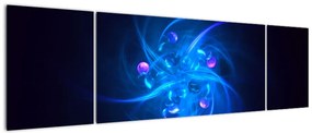 Nowoczesny obraz niebieskiej abstrakcji (170x50 cm)