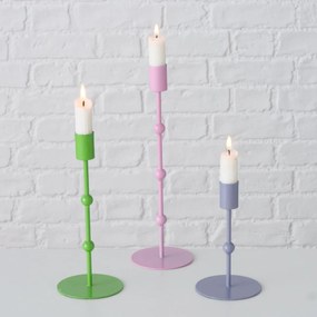 Metalowe świeczniki Kimberly, 3 sztuki, pastelowe kolory