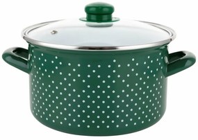 Garnek emaliowany RETRO 16 cm, zielony, śred. 16 cm