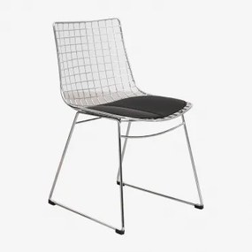 Zestaw 2 Stalowych Krzeseł Do Jadalni Renee Cromado & Sztucznej Skóry Negro - Sklum