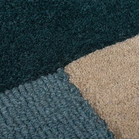 Ciemnozielony wełniany dywan tkany ręcznie 200x290 cm Labyrinth Shaped – Flair Rugs
