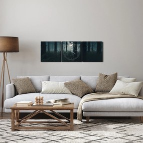 Obraz - Paproć w świetle księżyca (z zegarem) (90x30 cm)