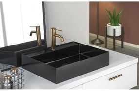 Czarna umywalka ze stali nierdzewnej 55x42 cm Aurum – Sapho