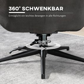 HOMCOM Fotel relaksacyjny z podnóżkiem, obrotowy fotel telewizyjny z funkcją leżenia