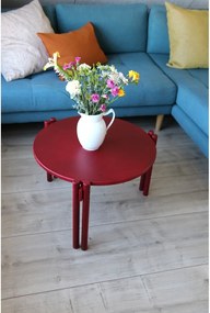 Czerwony okrągły stolik z litego drewna sosnowego ø 60 cm Sticks – Karup Design