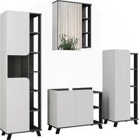 Zestaw mebli łazienkowych antracyt/biały 80x35x65 karen