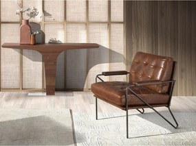 Prostokątna konsola z orzecha włoskiego z podstawą z chromowanej stali 3030 ANGEL CERDA