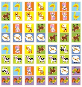 Drewniana gra domino farma viga toys 28 elementów