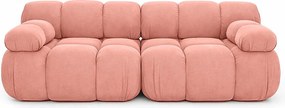 Sofa modułowa dwuosobowa, tkanina welurowa Salvador, Różowy, Selia