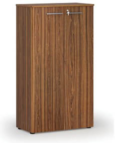 Szafa biurowa z drzwiami PRIMO WOOD, 800 x 420 x 1434 mm, orzech