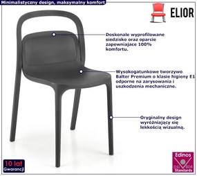 Czarne minimalistyczne krzesło ogrodowe sztaplowane - Nafo