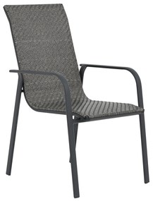 Krzesło ogrodowe z technorattanu Columbus szary PATIO