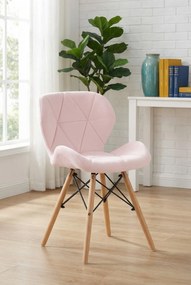 Zestaw różowych krzeseł welurowych 4 szt. P2-P84