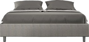 Łóżko wyposażone w stelaż z listwami tapicerowane 160x190 tkaniny Labirinto 02 Szary Azelia