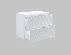 Szafka pod umywalkę nablatową LAURA 2S 80cm biała mat HELVETIA
