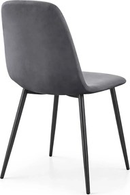 Zestaw 4 grafitowych krzeseł pikowanych A0-S02