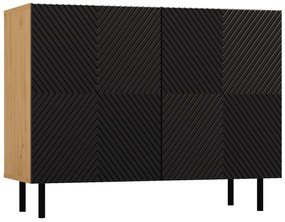 Czarna ryflowana komoda pod telewizor H1-A36