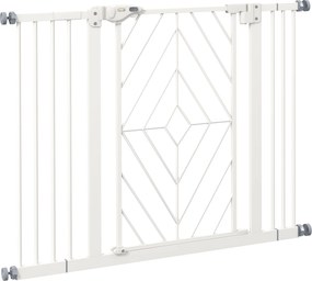 PawHut Bramka zabezpieczająca na drzwi i schody dla psów, 100 cm x 4 cm x 76 cm, Biały