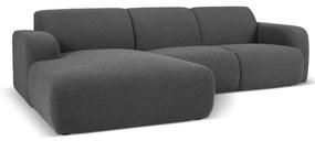 Ciemnoszary narożnik z materiału bouclé (lewostronny) Molino – Micadoni Home