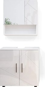 Zestaw mebli łazienkowych biały wysoki połysk 80x41x58.6 irma