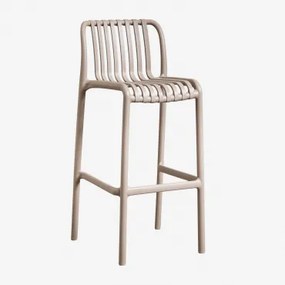 Krzesło Barowe Wendell Stackable Polypropylene Moka Brown & ↑75 Cm - Sklum