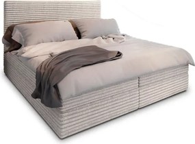 Promocja Łóżko tapicerowane boxspring ISPIRA 140x200 cm kremowe II jakość Materac: Materac sprężynowy Bonell