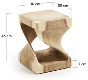 Stolik z litego drewna munggur 30x30 cm Hakon – Kave Home