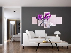 Obraz fioletowych kwiatów (125x70 cm)