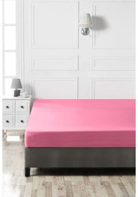 Różowe bawełniane prześcieradło z gumką 140x200 cm – Mijolnir