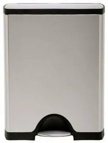 Simplehuman Prostokątny kosz na śmieci z pedałem,46 l, stal