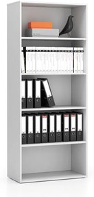 Regał biurowy wysoki LAYERS, 800 x 400 x 1905 mm, biały