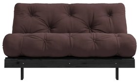 Ciemnobrązowa rozkładana sofa 140 cm Roots Black Night – Karup Design
