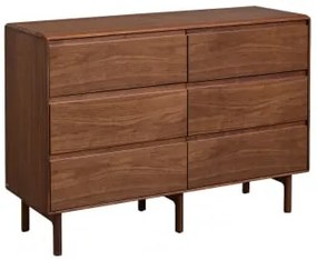 Komoda Z 6 Szufladami 120x40 Cm Z Drewna Treveris Wenge - Sklum